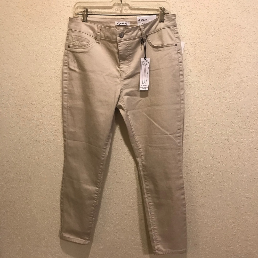 d. jeans high waist straight ankle cream/khaki jeans